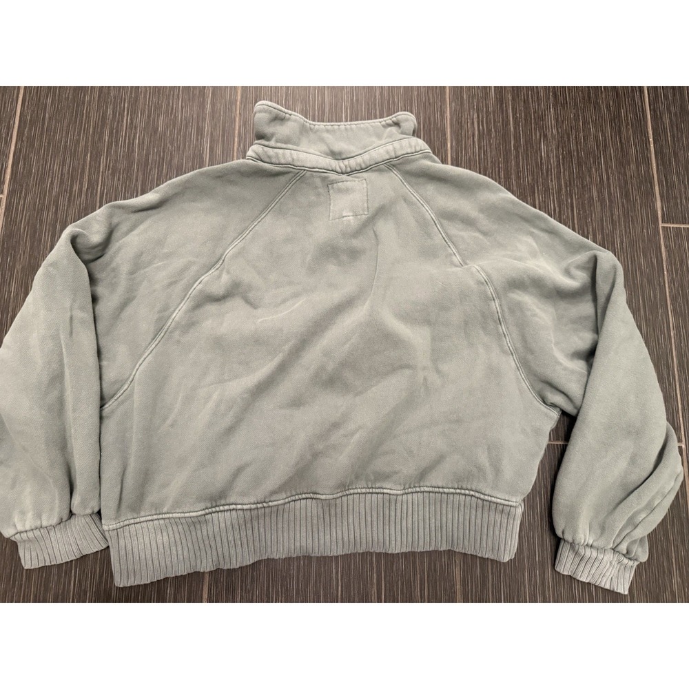 Aerie Quarter Snap Sweatshirt Womens L Royal Palm Oversized Back To Campus - Picture 11 of 11